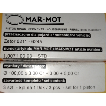 Komplet pierścieni silnika FI-100 Zetor 3 pierścienie 62110096
