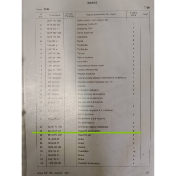 Podstawa / Wspornik akumulatora / maski 1874011M5 MF255 ORYGINAŁ URSUS