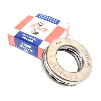 Łożysko Kulkowe Oporowe Wzdłużne FŁT 30x52x16 mm / 51206